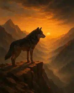 Wolf in Sunset